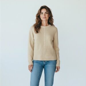 Zara Beige Crew Neck Sweater